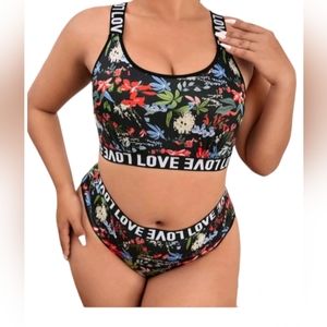 FLORAL PRINT LINGERIE SET